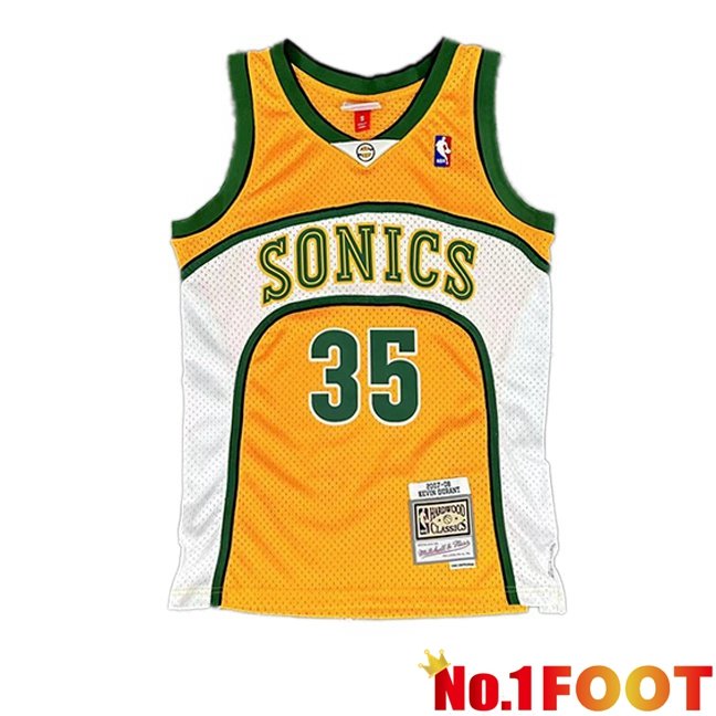 NBA Oklahoma City Thunder (Kevin Durant 35)Jersey Retro Yellow 2007-2008