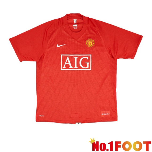 Manchester United Retro Home Soccer Jersey Red 2007-2008