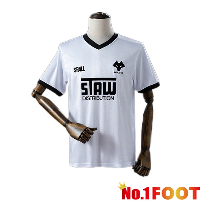 Wolves Retro Away Soccer Jersey White 1986-1988