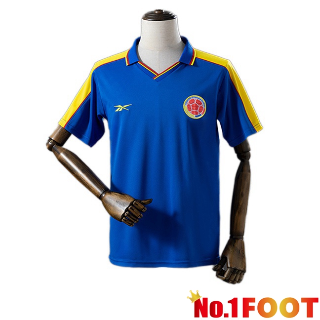 Colombia Retro Away Soccer Jersey Blue 1998