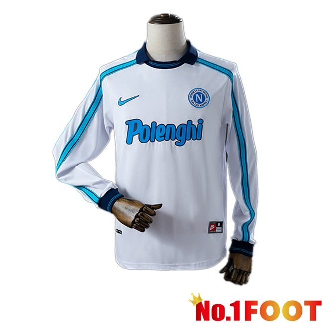 SSC Napoli Retro Away Soccer Jersey Long sleeve White 1998-1999
