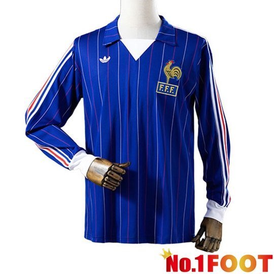 France Retro Home Soccer Jersey Long sleeve 1980/1982