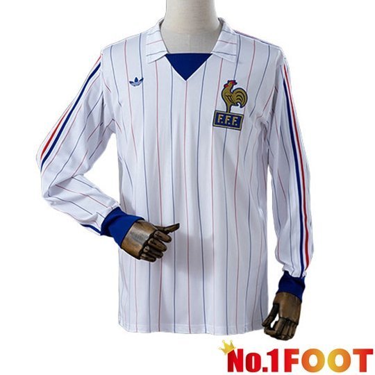 France Retro Away Soccer Jersey Long sleeve 1980/1982
