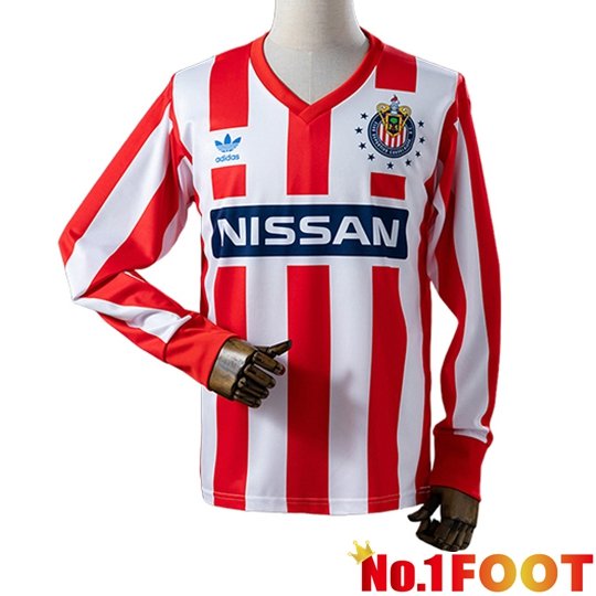 CD Guadalajara Retro Home Soccer Jersey Long sleeve 1990/1991
