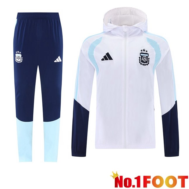 Argentina Training Tracksuit - Windbreaker White 2026/2027