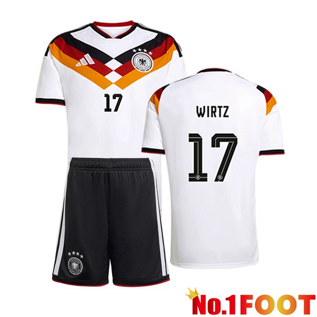 Germany (WIRTZ 17) Kids Home Soccer Jersey White 2026/2027