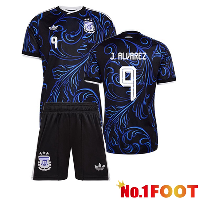 Argentina (J.ALVAREZ 9) Kids Away Soccer Jersey Blue Royal 2026/2027