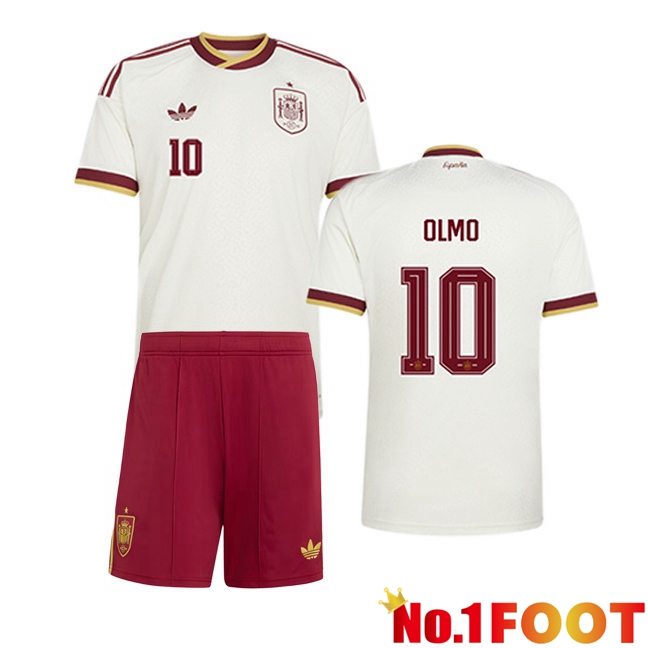 Spain (OLMO 10) Kids Away Soccer Jersey White 2026/2027