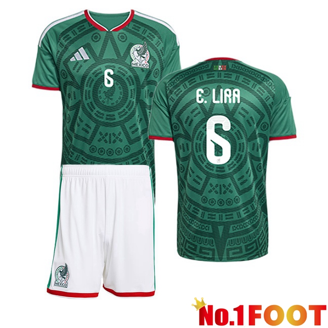 Mexico (E. LIRA 6) Kids Home Soccer Jersey Green 2026/2027