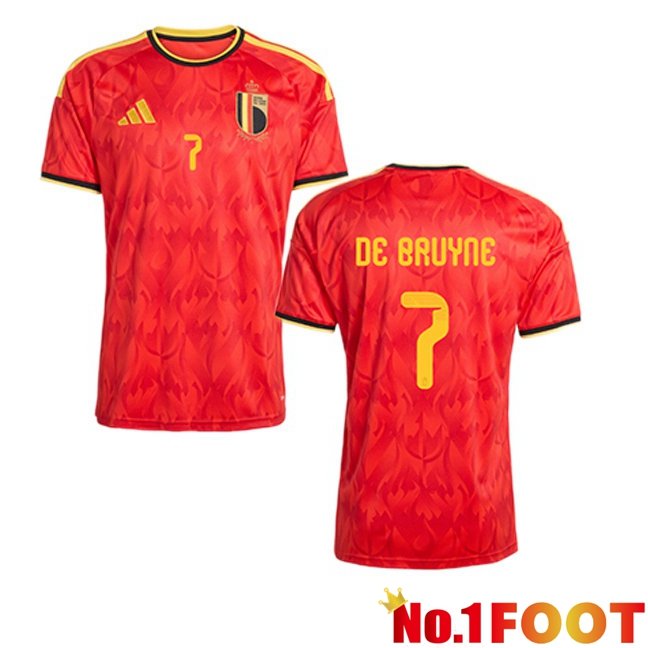 Belgium (DE BRUYNE 7) Home Soccer Jersey Red 2026/2027