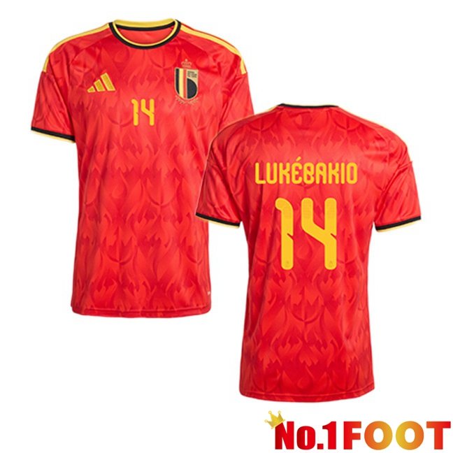 Belgium (LUKÉBAKIO 14) Home Soccer Jersey Red 2026/2027