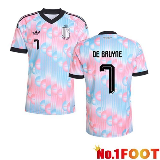 Belgium (DE BRUYNE 7) Away Soccer Jersey Pink Blue 2026/2027