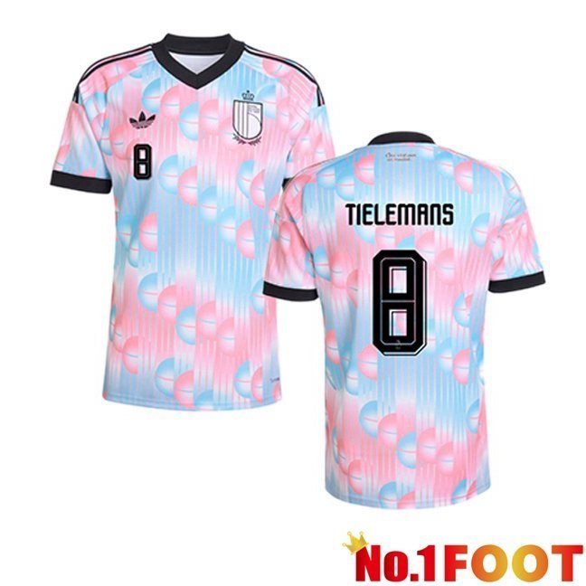 Belgium (TIELEMANS 8) Away Soccer Jersey Pink Blue 2026/2027