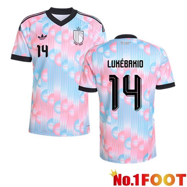 Belgium (LUKÉBAKIO 14) Away Soccer Jersey Pink Blue 2026/2027