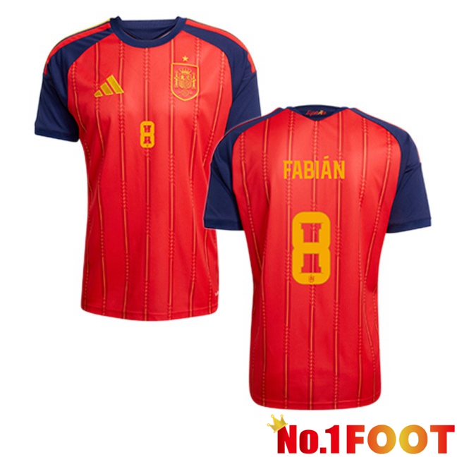 Spain (FABIÁN 8) Home Soccer Jersey Red 2026/2027