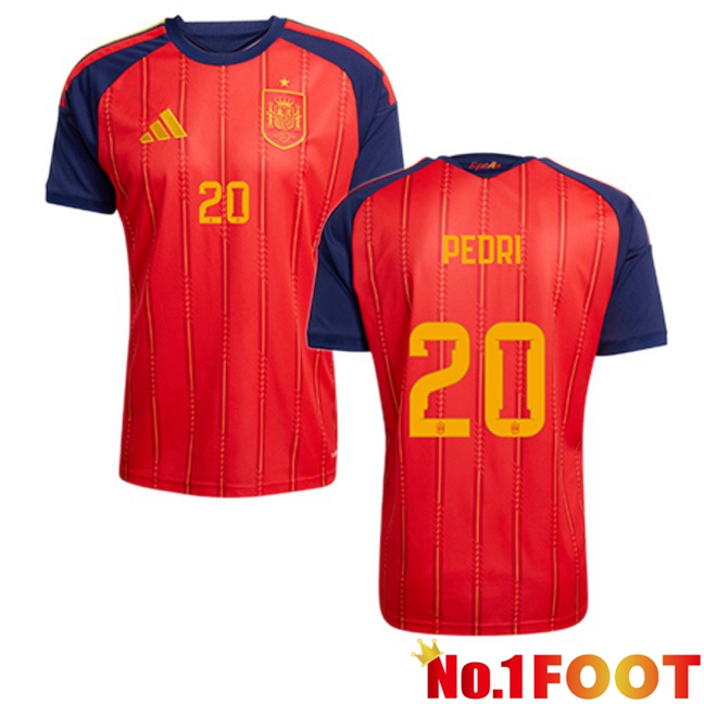 Spain (PEDRI 20) Home Soccer Jersey Red 2026/2027