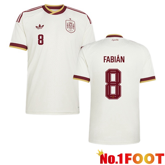 Spain (FABIÁN 8) Away Soccer Jersey White 2026/2027