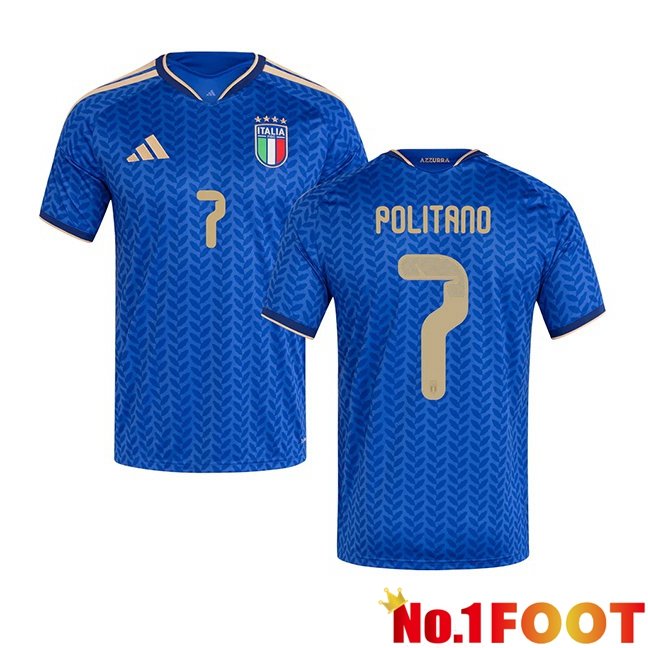 Italy (POLITANO 7) Home Soccer Jersey Blue 2026/2027