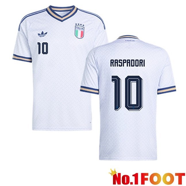 Italy (RASPADORI 10) Away Soccer Jersey White 2026/2027