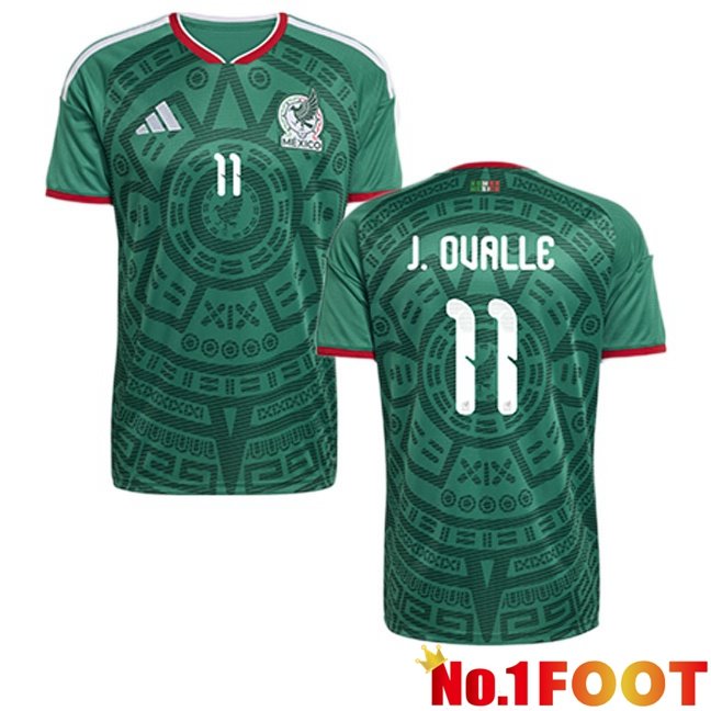 Mexico (J. OVALLE 11) Home Soccer Jersey Green 2026/2027