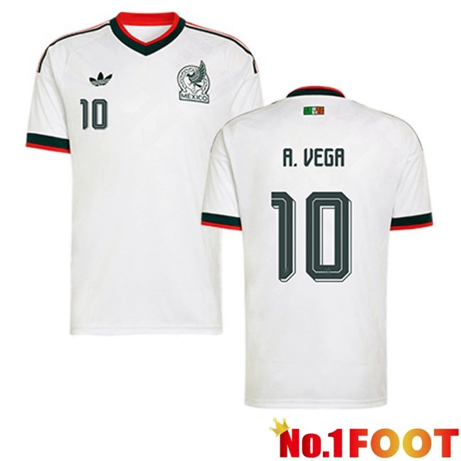 Mexico (A. VEGA 10) Away Soccer Jersey White 2026/2027