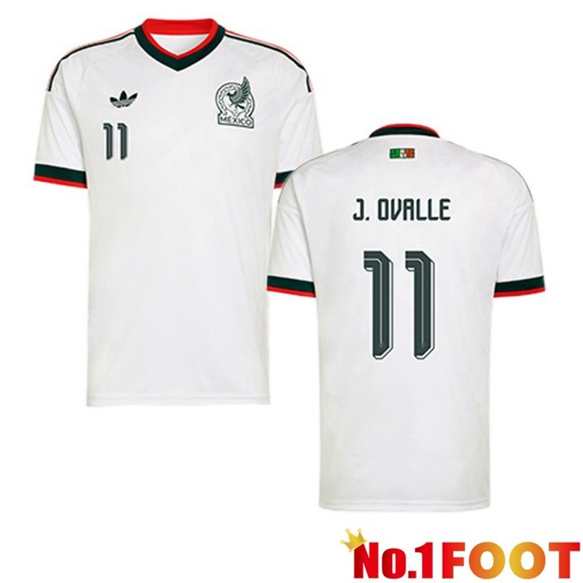 Mexico (J. OVALLE 11) Away Soccer Jersey White 2026/2027