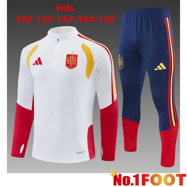 Spain Kids kit Training Tracksuit White 2026/2027
