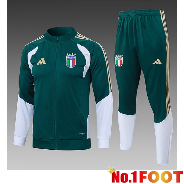 Italy Kids kit Training Jacket Tracksuit Green 2026/2027