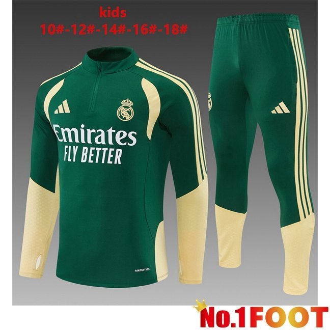 Real Madrid Kids kit Training Tracksuit Green 2026/2027