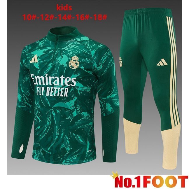 Real Madrid Kids kit Training Tracksuit Green 2026/2027