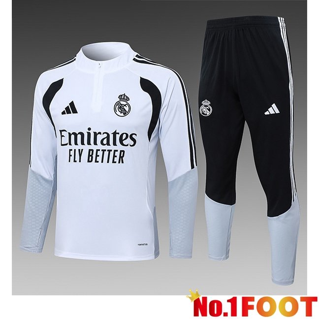 Real Madrid Kids kit Training Tracksuit White 2026/2027