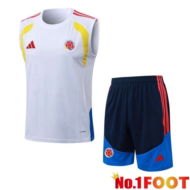 Colombia Gilet Soccer + Shorts White 2026/2027
