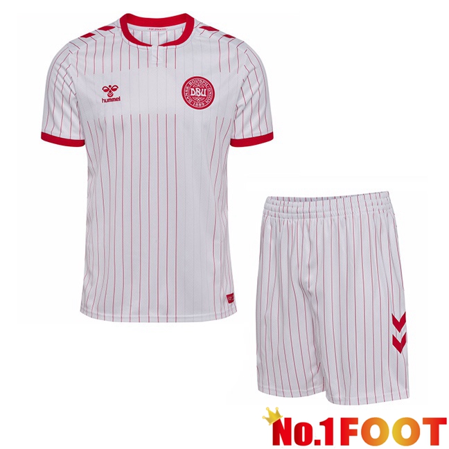 Denmark Kids Away Soccer Jersey White 2026/2027