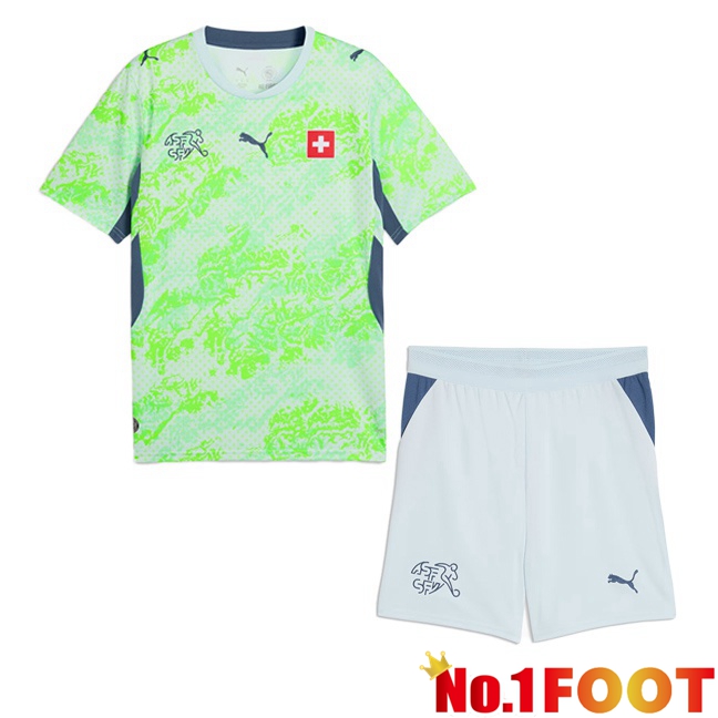 Swiss Kids Away Soccer Jersey Green 2026/2027