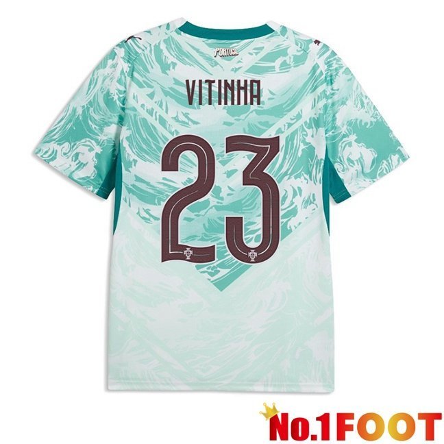 Portugal (Vitinha 23) Away Soccer Jersey Green White 2026/2027