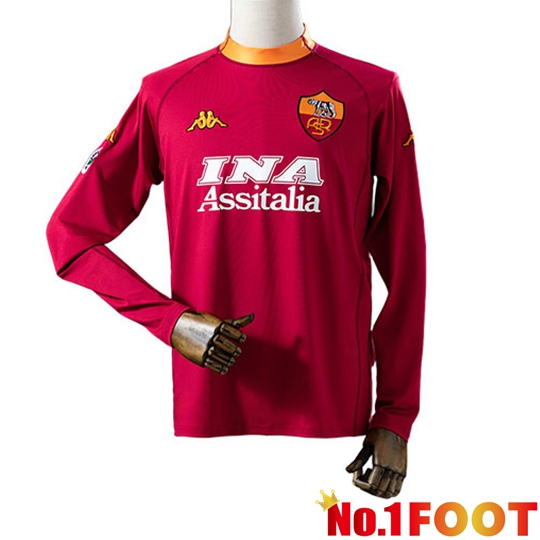 AS Rome Retro Home Soccer Jersey Long sleeve 2000/2001