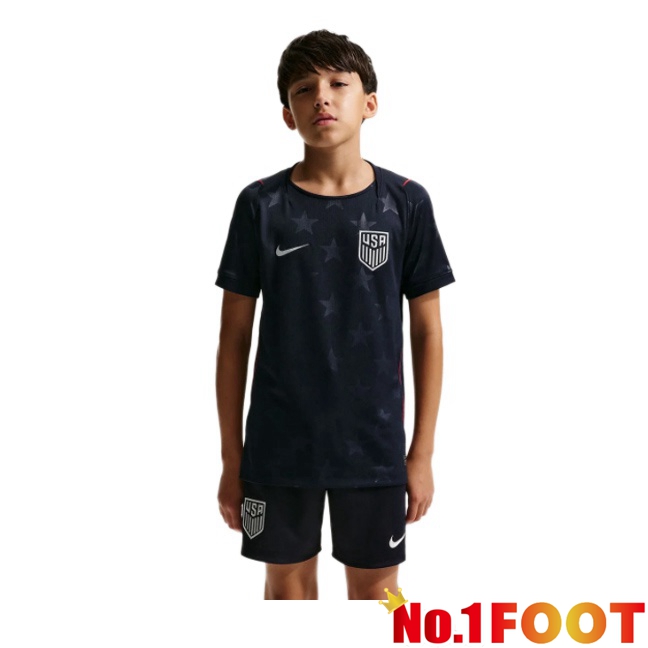 USA Kids Away Soccer Jersey Black 2026/2027