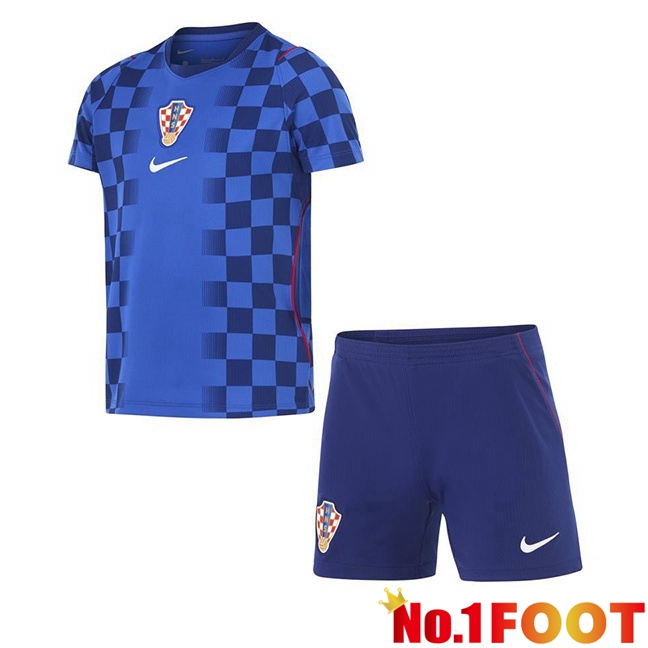 Croatia Kids Away Soccer Jersey Blue 2026/2027
