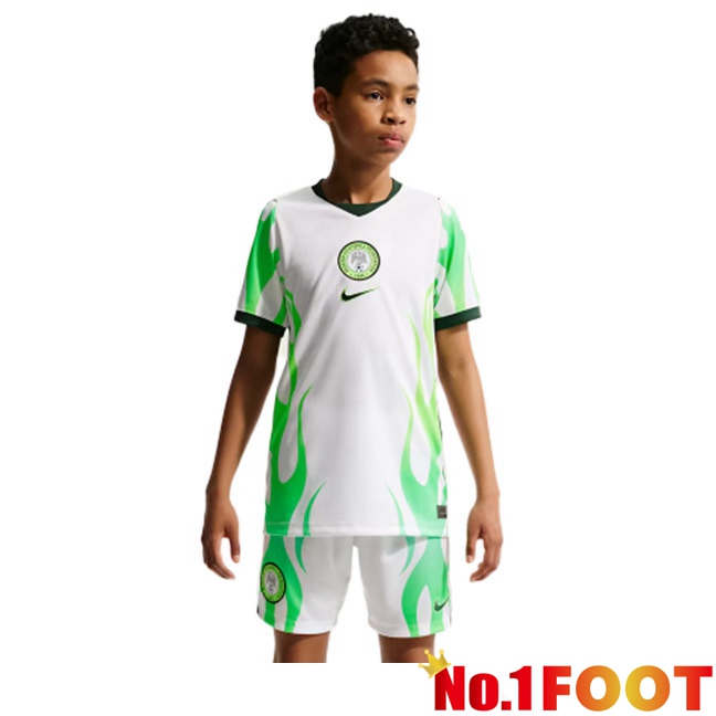 Nigeria Kids Away Soccer Jersey White 2026/2027