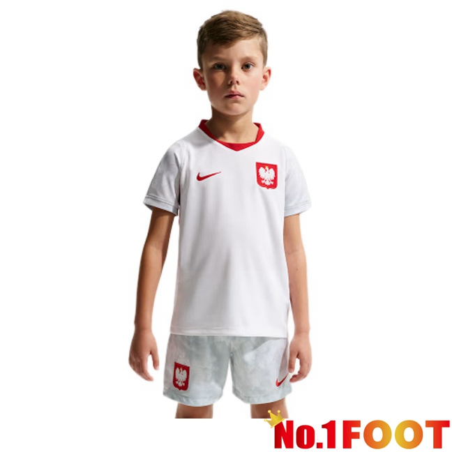 Poland Kids Home Soccer Jersey White 2026/2027