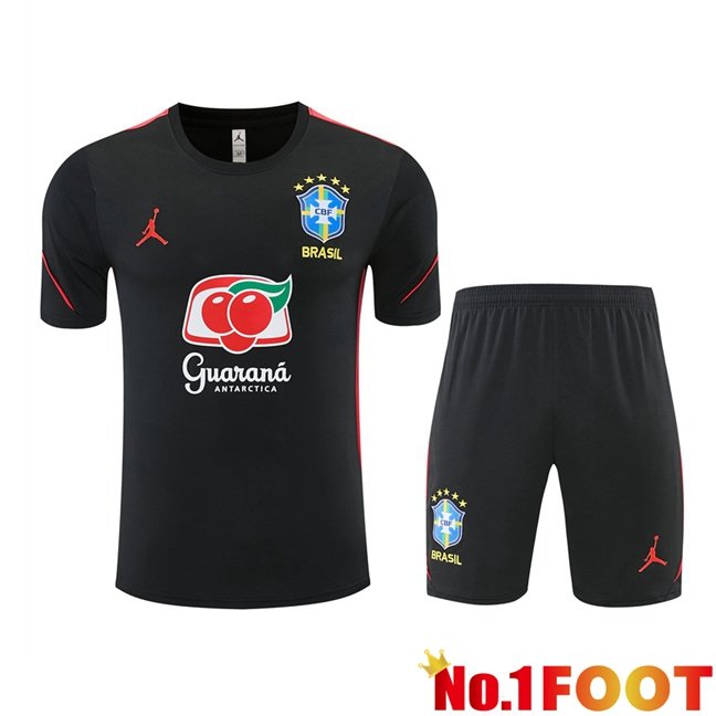 Brazil kit Training T Shirt + Shorts Black 2026/2027