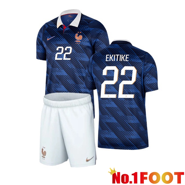 France (EKITIKE 22) Kids Home Soccer Jersey Blue Royal 2026/2027