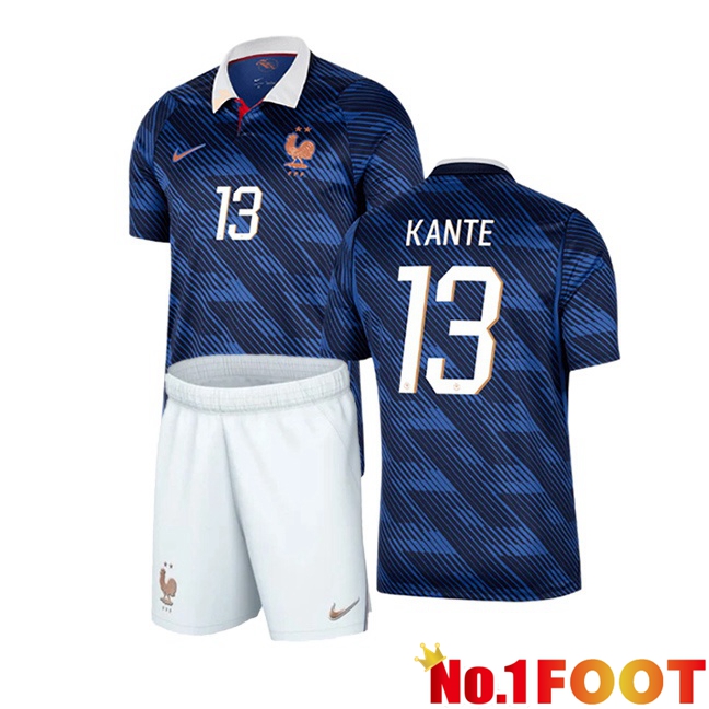 France (KANTE 13) Kids Home Soccer Jersey Blue Royal 2026/2027