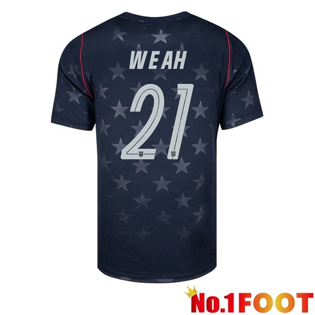 USA (Timothy Weah 21) Away Soccer Jersey Black 2026/2027