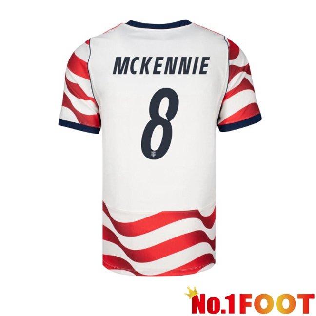 USA (Weston McKennie 8) Home Soccer Jersey Red White 2026/2027