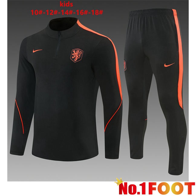Netherlands Kids kit Training Tracksuit Black 2026/2027