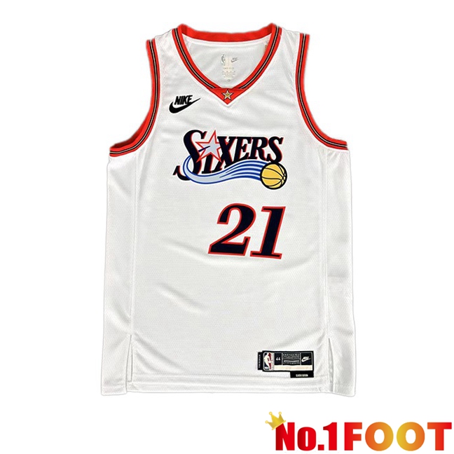 NBA Philadelphia 76ers (Joel Embiid 21) White 2025/2026