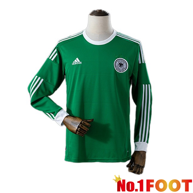 Germany Retro Away Soccer Jersey Long sleeve Green 2012-2013