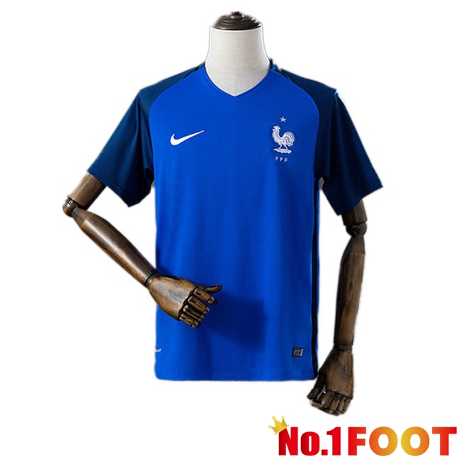 France Retro Home Soccer Jersey Blue 2016