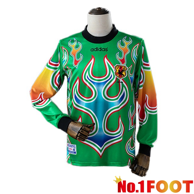 Japan Retro Goalkeeper Soccer Jersey Long sleeve Green 1996